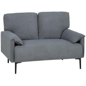 Soffa 2-sits med Sammetsklädsel Svart Tyg och Trä för Vardagsrum och Lounge Kompakt Soffa med Tjock Stoppning Bekväm och Modern Inredning Mjuk Sits