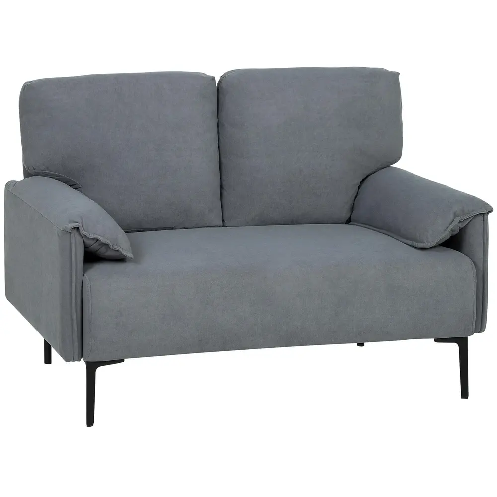 2-sits Soffa Tjocka Kuddar Sammetsöverdrag Stoppad
