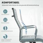 Kontorsstol Skrivbordsstol Ergonomisk Ljusgrå av Konstläder för Kontor Höj- och Sänkbar Snurrstol med Vippfunktion och Armstöd