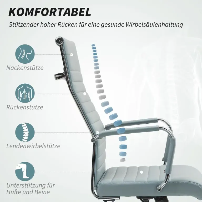 Kontorsstol Ergonomisk Ljusgrå av Konstläder
