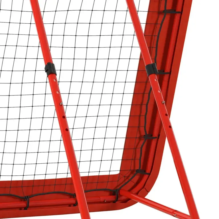 Rebounder Fotbollsnät Röd av Metall och Nät för Bollsport