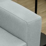 2-sits Soffa med Massiv Träram och Metallben, Ljusgrå