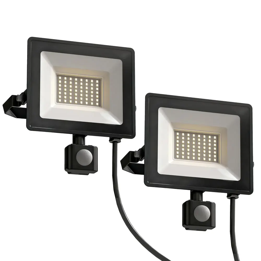 Arbetslampa 50W Svart Aluminium och Glas