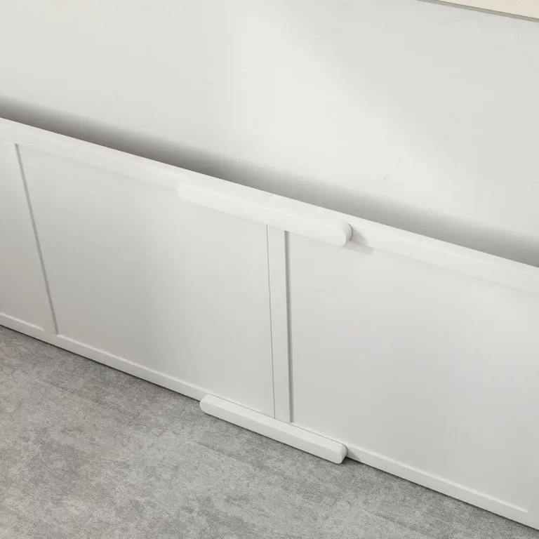 Valphage Valpstaket Vit av Gran och Metall 196 x 96 x 48 cm