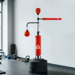 Boxningssäck Fristående med Justerbar Höjd för Träning och Motion Hållbar och Stabil Röd Konstläder och Stål 160–230 cm