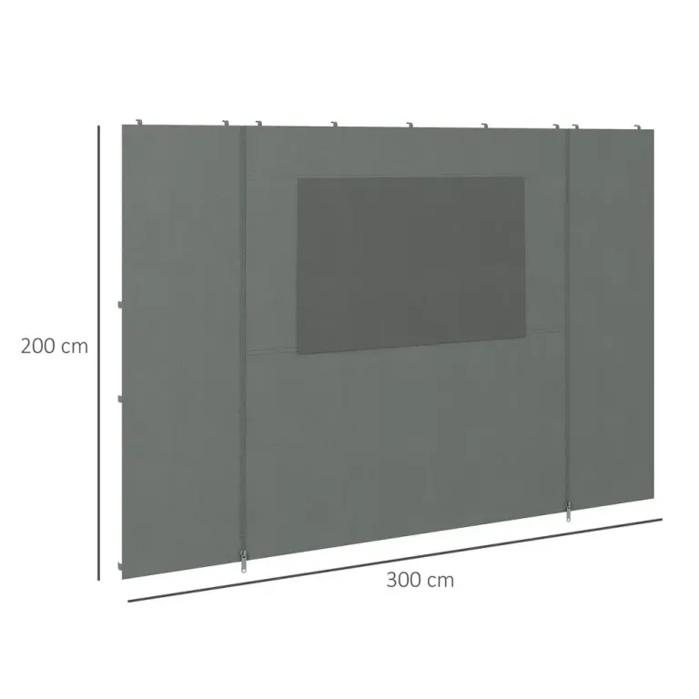 Sidoväggar till Paviljong Mörkgrå 2,95 x m