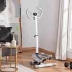Stepper Ergonomisk Vit Metall för Hemmaträning och Motion med LCD-Skärm och Justerbar Hastighet Stabil Konstruktion i Stål 55 x 53 x 118–128 cm