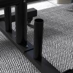 Viktplattstativ Viktstativ Svart av Stål för Gym och Hemmaträning med Hjul och 6 Stänger 50 mm Tallrikshållare Lastkapacitet upp till 200 kg