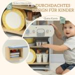 Leksakskök Diskmaskin Ljusblå MDF för Barn 3 År Träleksak med 32 Tillbehör Pedagogisk Köksleksak