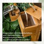 Upphöjd Odlingsbänk med Bevattning, Planteringslåda med 4 Fack och Tyginsats, Ergonomisk Odling för Trädgård, Brun, 79,5 x 49,5 x 80 cm