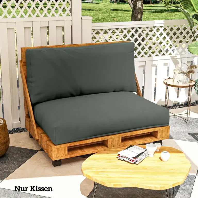 Palldynor 2-Pack Sitt- och Ryggdyna 120 X 80 cm, Mörkgrå