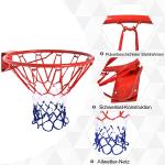 Basketkorg med Nät 46 Cm Stålrör och Nylon för Trädgård och Fritid Röd Blå Vit