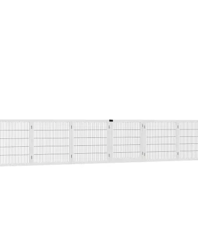 Hopfällbar Hundbarriär Furu Vit 432 x 36 x 70 cm