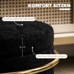 Stoppad Fotpall Storage Ottoman med Metallram och Guldpläterad Finish, Svart