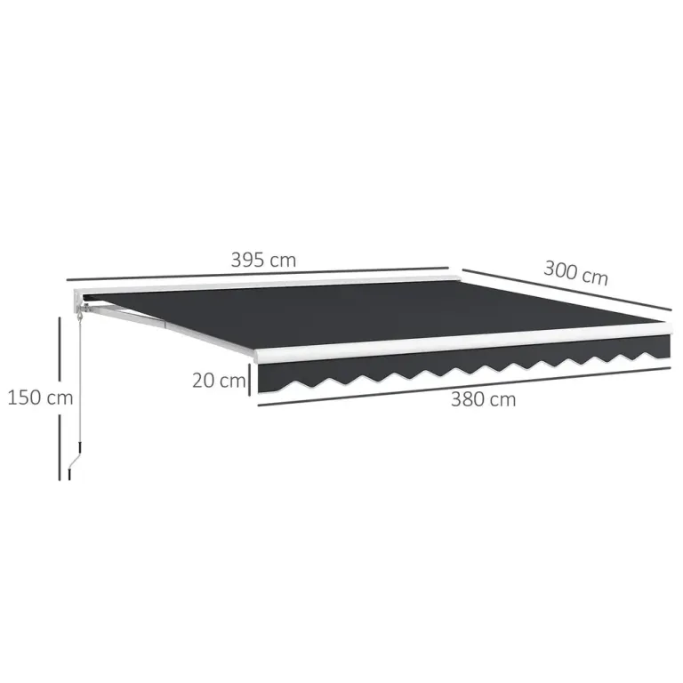 Elektrisk Markis Vikarmsmarkis Grå av Aluminium 4 x 3 m