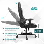 Ergonomisk Kontorsstol Gamingstol Snurrstol Konstläder och Skum Svart 67,5 X 74 X 126-136 Cm
