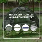 Tältsäng 4 i 1 Campingset med Tält och Sovsäck Hopfällbar med Luftmadrass för Camping Mörkgrön