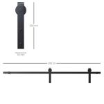 Skjutdörrsbeslag Komplett Set, Monteringssats för Skjutdörr med Skena och Rullar, Robust System i Kolstål, Svart, 200 x 40 cm