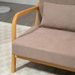 Soffa Loveseat 2-Sits Ljusgrå av Gummiträ och Sammetslook för Vardagsrum Tvåsits med Kuddar Modern Design 122 x 71 x 76 cm