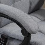 Kontorsstol Massagestol Grå av Polyester för Kontor Ergonomisk Chefsstol med Svankvärme och Fotstöd 66 x 76 x 112-120 cm