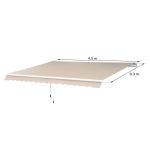 Vikarmsmarkis Solskydd Beige Polyester Aluminium för Balkong och Terrass Väderbeständig Uteplatsmarkis 3 M