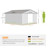 Verktygsbod Trädgårdsbod med Taktak Brun av Galvaniserat Stål för Trädgård Skjul med Skjutdörr 12,4 m² 340 x 386 x 200 cm