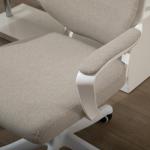 Ergonomisk Kontorsstol i Beige Tyg, Bekväm Skrivbordsstol med Svankstöd, Justerbar Arbetsstol för Hemmakontor, Beige, 120 kg