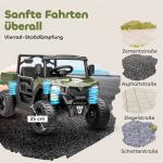 Elbil Barn UTV Grön Plast och Metall för Barn Elektrisk Terrängbil med 2 Motorer och Musikfunktion Rolig och Tuff Design
