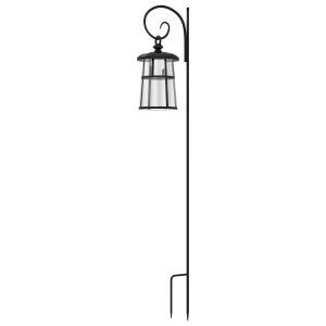Trädgårdslykta Gatulykta Svart av Plast för Trädgård Solar LED Lampa med Ljussensor Kallt Vitt Ljus 122 cm