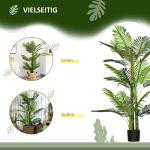 Konstgjord Palm i Kruka, Naturtrogen Konstväxt med Cementfyllning, Underhållsfri Dekoration för Inomhusbruk, Grön, 150 cm