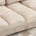 Golvstol Bäddfåtölj 2-i-1 med Ryggstöd Beige av Sammet och Stål för Vardagsrum Justerbar Säng med 3 Lägen 102 x 73 x 60 cm