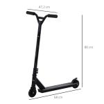 Tricksparkcykel Stabil Svart Aluminium för Barn och Vuxna för Freestyle och Trick med Konstläderhjul för Åkning 100 mm