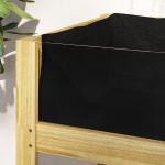 Odlingsbänk Högbädd med Akrylpaneler Natur av Trä för Trädgård och Balkong Växtbädd för Örter och Grönsaker 110 x 50 x 80 cm
