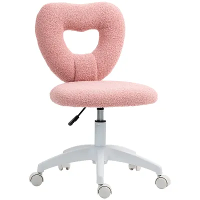 Kontorsstol med Hjärtformat Ryggstöd Rosa