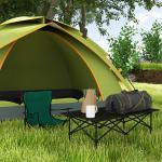 Hopfällbart Campingbord med Roll-up Bordsskiva, Aluminium, Svart, 95 x 55 cm