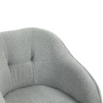 Ergonomisk Hemkontorsstol med Gungfunktion i Teddy Velvet Look, Grå, 56x61x86 cm
