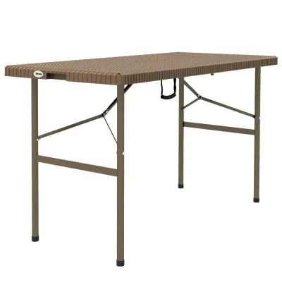 Campingbord Fällbord Brun av Hdpe och Stål 180 x 75 x 73 cm