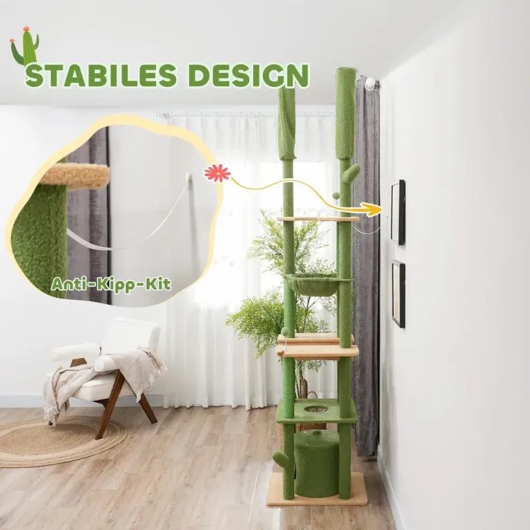 Klösträd Grön av Sisal och Plysch 225-255 cm