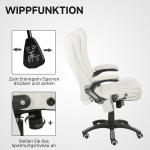 Ergonomisk Skrivbordsstol med Massagefunktion, Krämvit, 68x72x110-120 cm