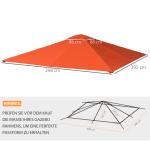Ersättningstak Paviljong Solskyddsöverdrag Polyester 2,98 X 2,95 M för Trädgårdspaviljong Orange
