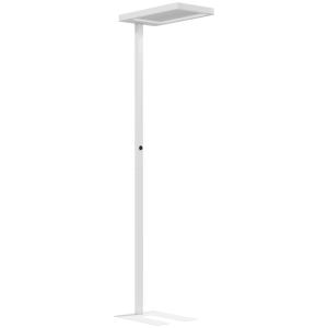 Golvlampa LED Dimbar Vit Metall och Plast för Läshörna och Kontor Modern Lampa med Fjärrkontroll och Justerbart Ljus Ögonvänlig
