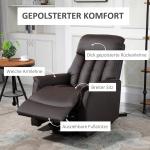 Elektrisk Ståstol TV-Stol med Ståhjälp Relaxstol med Liggfunktion Konstläder Brun 80 X 94 X 104 Cm