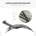 Justerbar Solsäng i Aluminium, Bekväm Solstol med Hjul, Väderbeständig Design för Trädgård och Pool, Grå, 171 x 64 x 82 cm