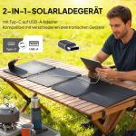 Solpanel Bärbar Grå Tyg och Kisel för Camping Solcellsladdare 36 W Hopfällbar och Vattentät USB-Laddning för Mobil och Powerbank