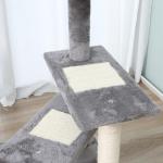Kattträd Lastkapacitet 15 Kg med Katttrappa 3 Steg för Klättring och Vila Beige Grå 48,5 X 48,5 X 100 Cm