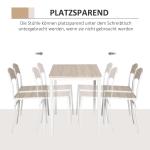 Matgrupp 5-Delat Matbordsset MDF och Metall 1 Bord och 4 Stolar Modern Matsal Grå och Vitt