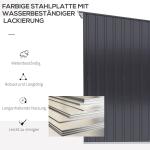 Liten Redskapsbod i Metall, Kompakt Trädgårdsskjul i Galvaniserat Stål, Väderbeständig Förvaring för Verktyg, Mörkgrå, 1 m²