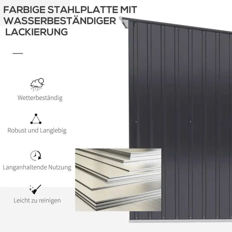 Liten Redskapsbod i Metall Kompakt Trädgårdsskjul