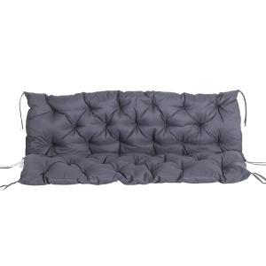 Dyna till Trädgårdsbänk, Bekväm Sittdyna för 3-Sits Bänk, Mjuk Stoppning för Hammock och Utemöbler, Mörkgrå, 150 x 98 x 8 cm