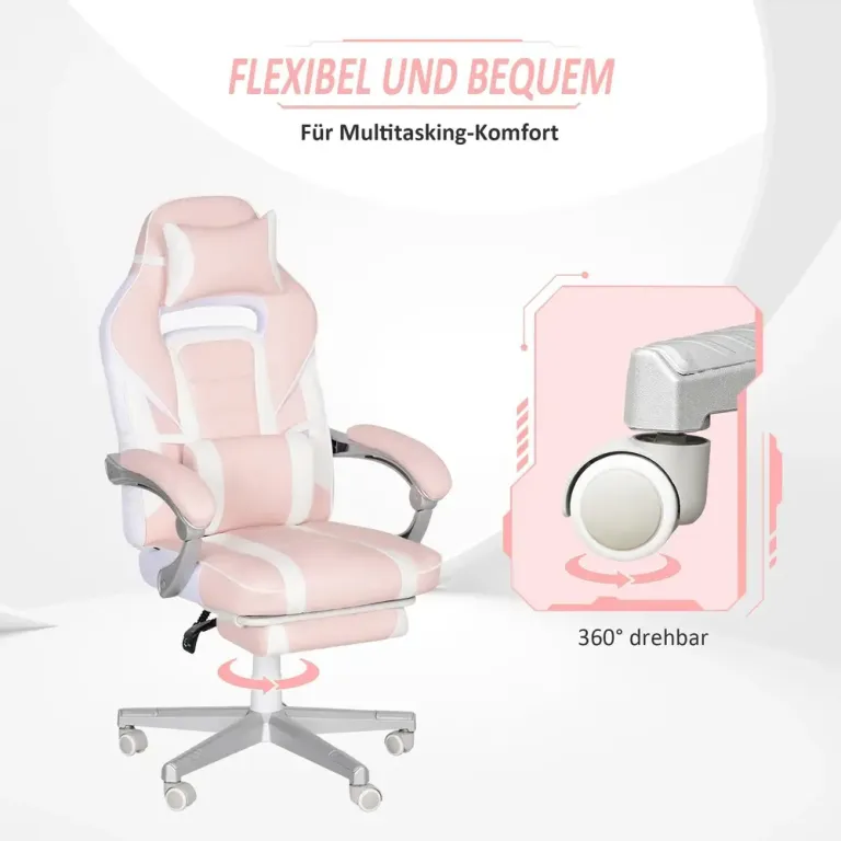 Gamingstol Rosa av Konstläder och Metall